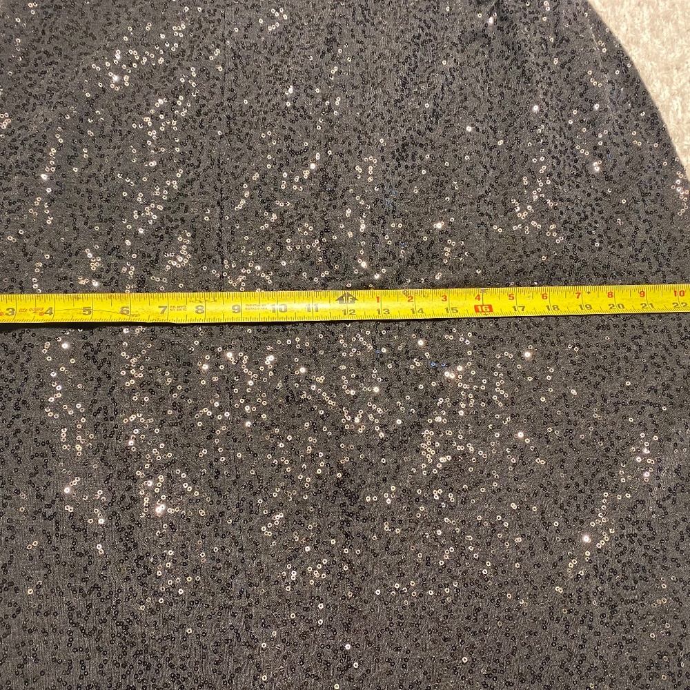 Neiman Marcus Black Sequin Maxi Pencil Skirt with slit in back - Picture 9 of 10
